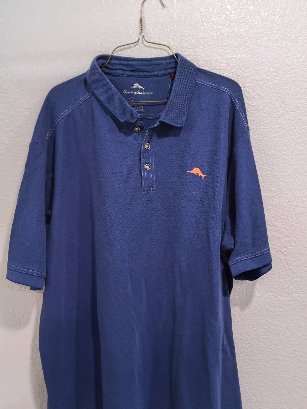 Tommy Bahama Men's Blue Short-Sleeve Polo Shirt